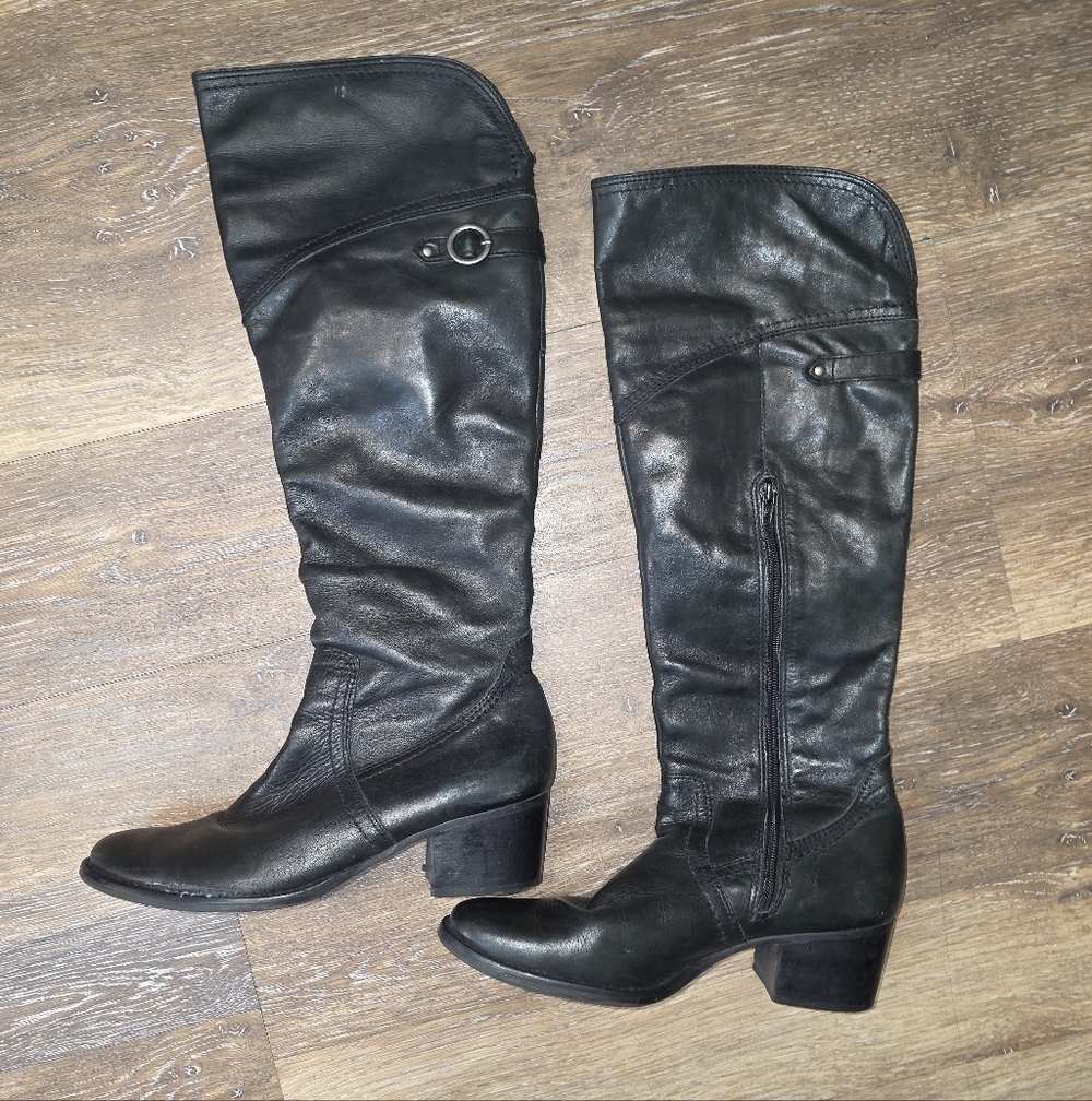 Black Over the Knee Boots - Picture 3 of 4